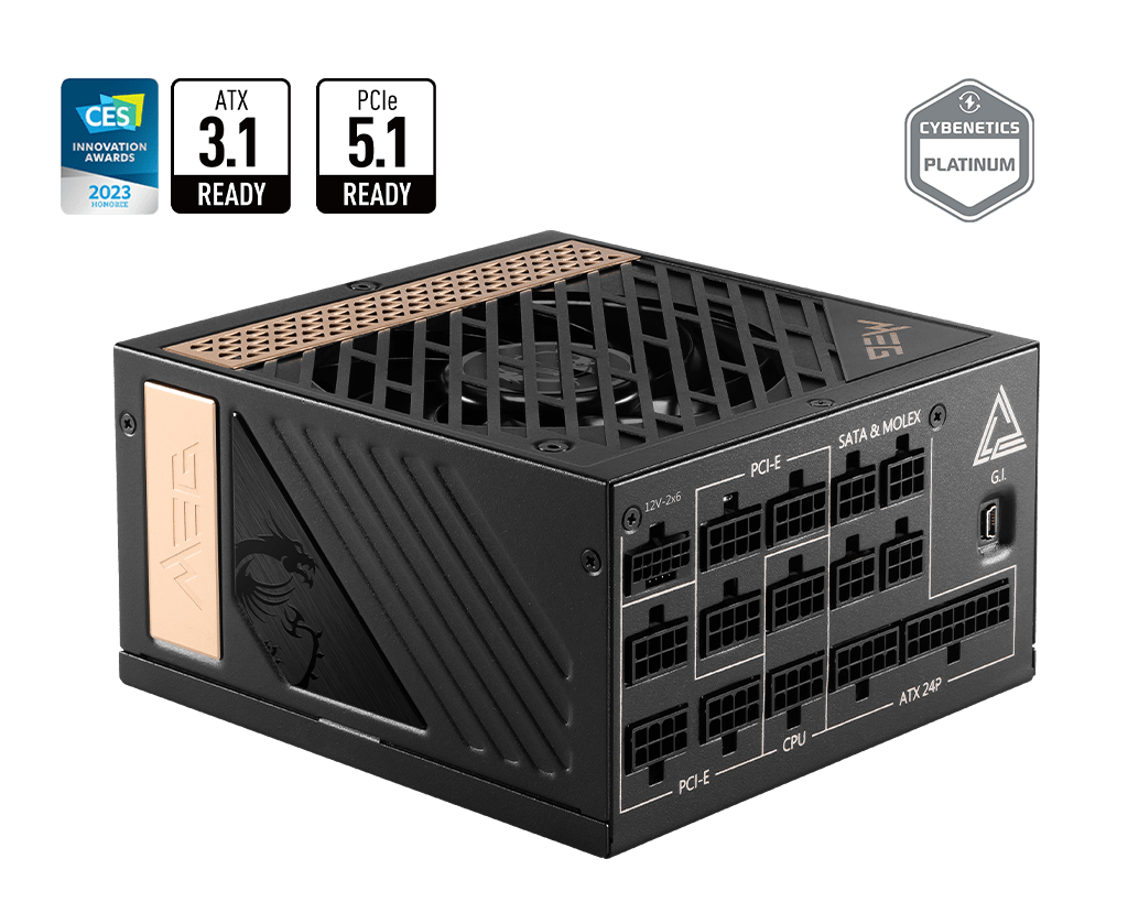 Alimentation MSI MEG Ai1300P PCIE5 1300W 80+ Platinium