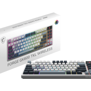 MSI FORGE GK600 TKL WIRELESS blanc bleu gaming gamer sans fils mécanique switch red