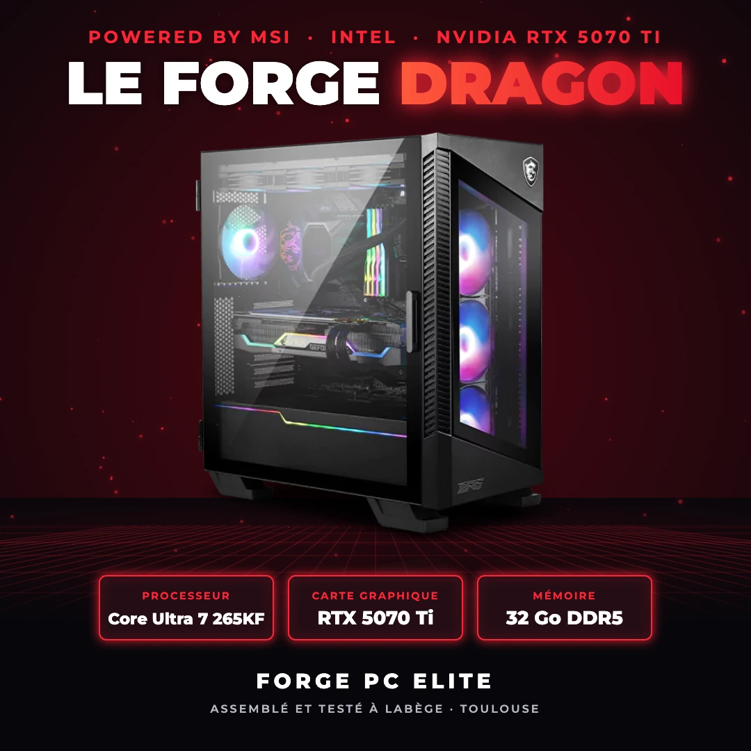 PC gamer Forge Dragon by MSI RTX 5070 Ti
