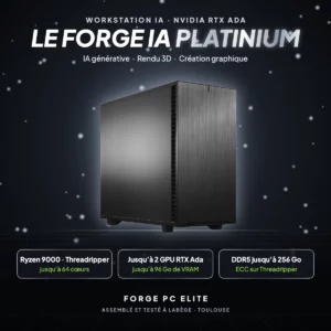 Le Forge IA Platinium – PC pour l'IA locale NVIDIA RTX 2000, AMD Ryzen 9000, monté à Toulouse par Forge PC Elite