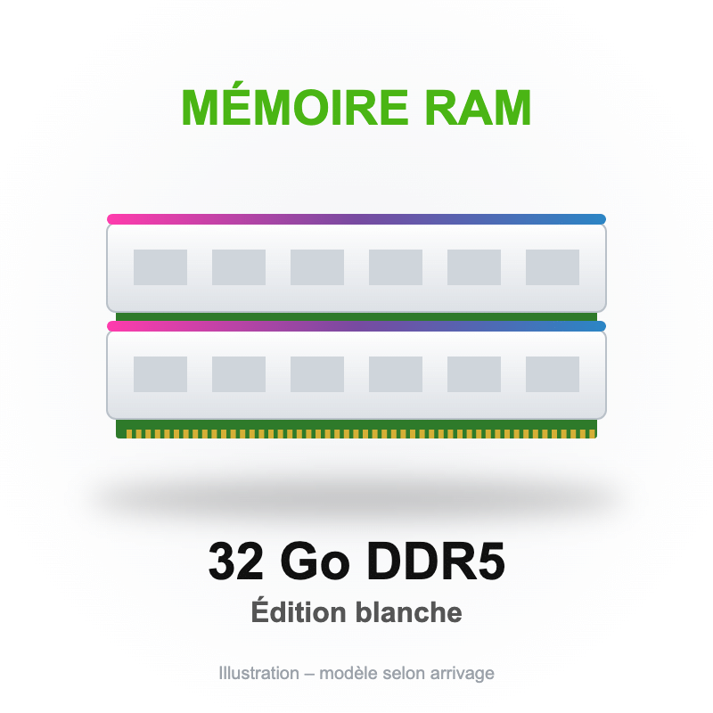 Mémoire RAM 32 Go DDR5 blanche